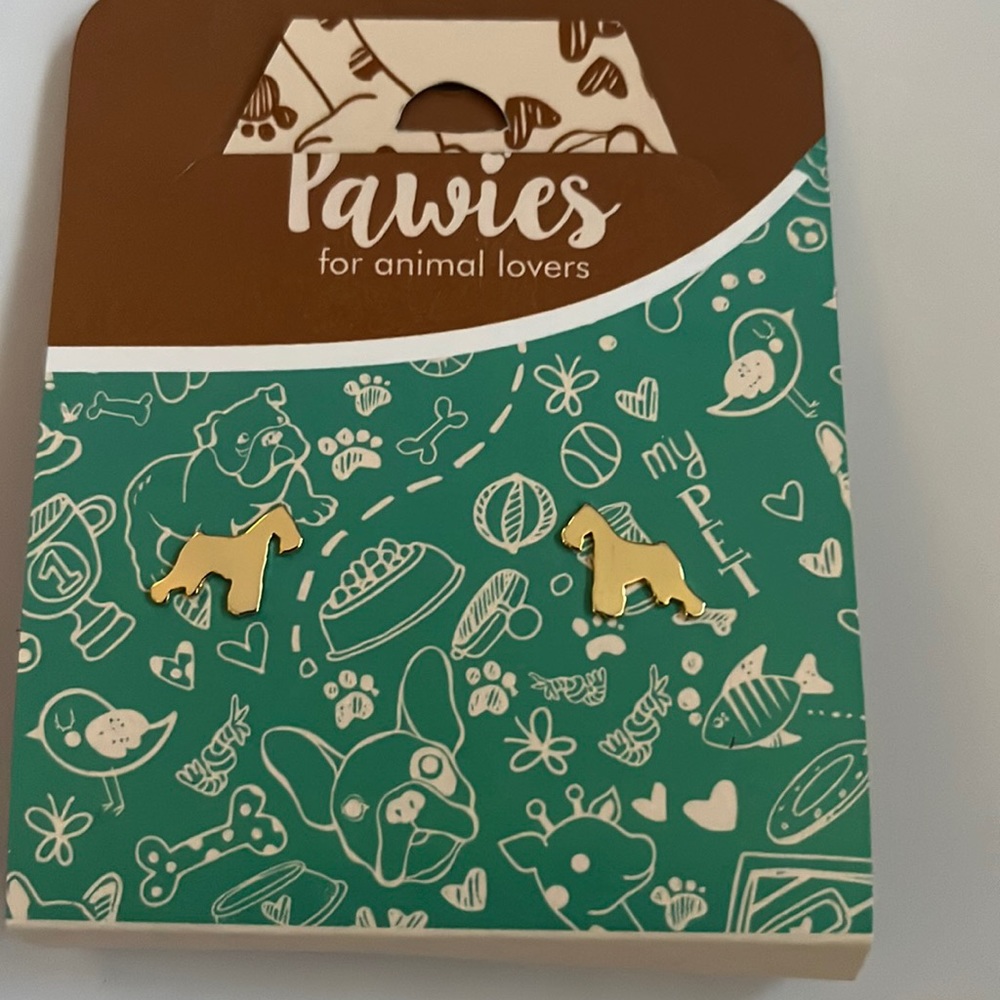 NWT Schnauzer stud earrings